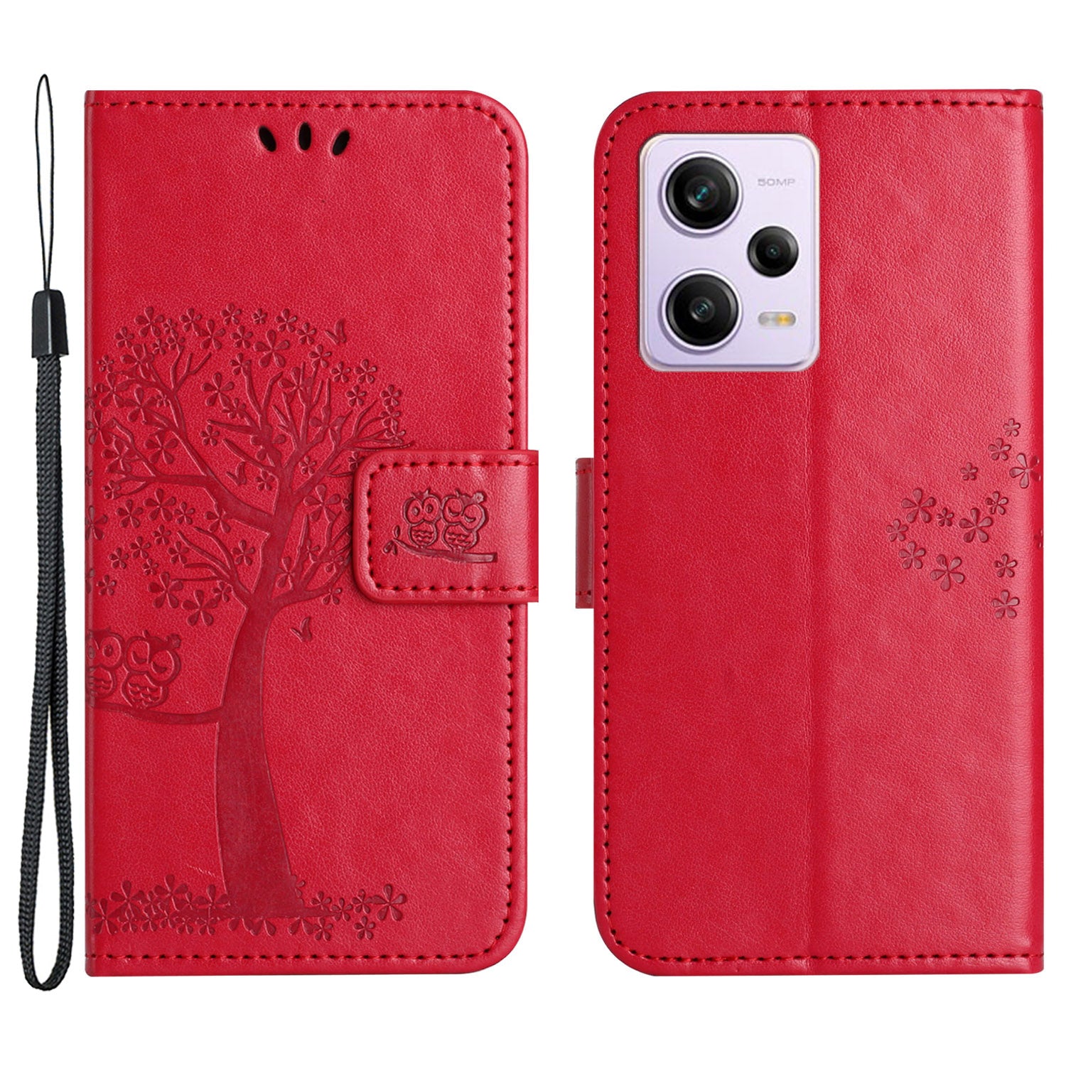 Anti-drop Phone Case For Xiaomi Redmi Note 12 5G (Global) (India) (China) Poco X5 5G PU Leather Protective Phone Cover Wallet Stand with Imprinted Owl Tree Pattern Anti-drop Phone Case For Xiaomi Redmi Note 12 5G (Global) (India) (China) Poco X5 5G PU Leather Protective Phone Cover Wallet Stand with Imprinted Owl Tree Pattern